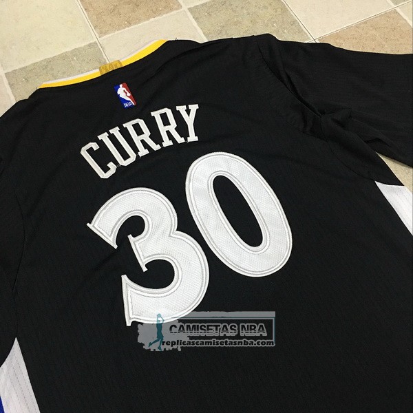 Camiseta Autentico Manga Corta Warriors Curry Negro